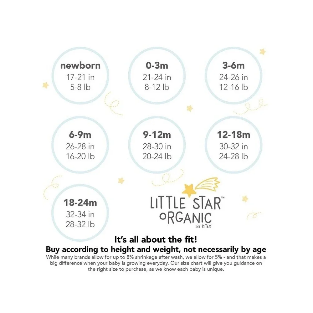 Little Star Organic Baby Girl Snug Fit Pajamas Cotton Long Sleeved 2 Piece New